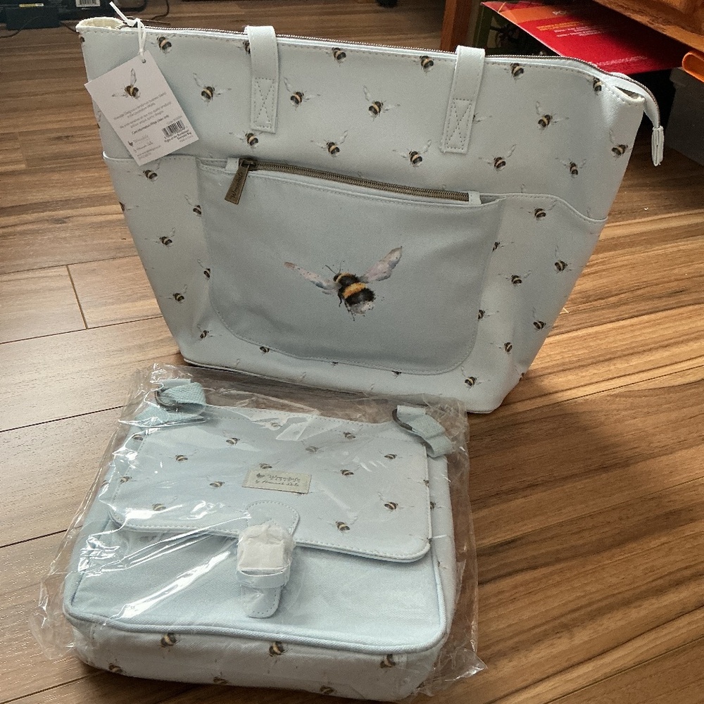 SET OF 2 WRENDALE FLIGHT OF THE BUMBLEBEE BAGS